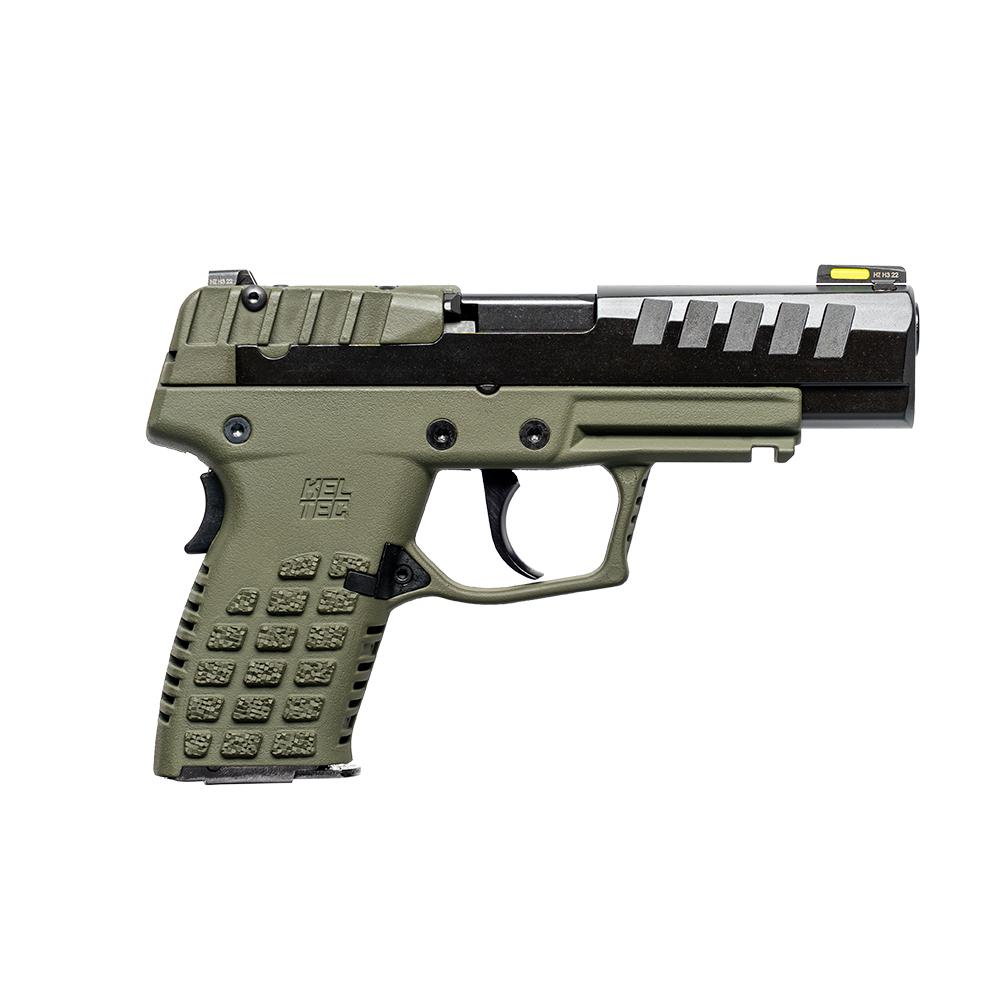 Kel-Tec CA Compliant P15 Handgun 9mm Luger 10rd Magazine 4" Barrel Black Side/OD Green Grip 1 Kel-Tec CA Compliant P15 Handgun 9mm Luger 10rd Magazine 4" Barrel Black Side/OD Green Grip