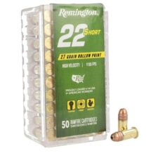 Home 25 Remington 22 Short Rimfire Ammunition .22 Short 27gr CPRN 1105 fps 50/ct