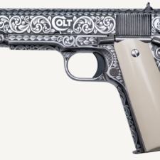 Home 25 COLT GOVERNMENT 1911 SILVERADO 45ACP PISTOL FULL ENGRAVED/IVORY GRIP 7RD MAGAZINE 1-300 UNITS
