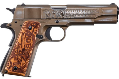 Auto-Ordnance 1911 Bootlegger BKOC9 7+1 Burnt Bronze/ Engraved Wood - Auto-Ordnance