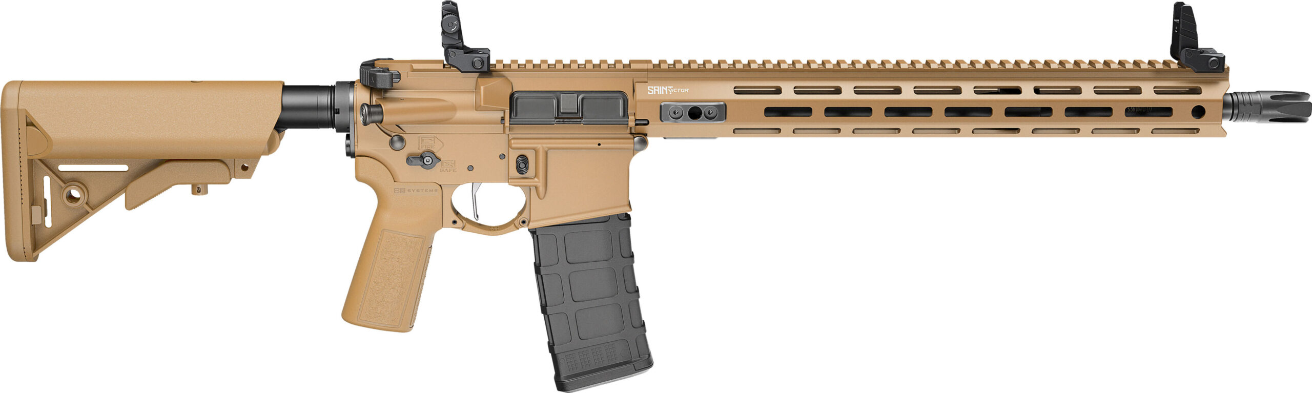 SPRINGFIELD ARMORY SAINT VICTOR V2 COYOTE BROWN 5.56 RIFLE 16" BBL, 1-30RD MAG 1 SPRINGFIELD ARMORY SAINT VICTOR V2 COYOTE BROWN 5.56 RIFLE 16" BBL, 1-30RD MAG