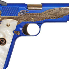 Home 25 IVER JOHNSON EAGLE MAJESTIC - 1911 45ACP 8RD ENGRAVED GOLD