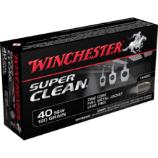 Home 25 Winchester Super Clean NT Handgun Ammunition .40 S&W 120 gr. JSP 1250 fps 50/ct