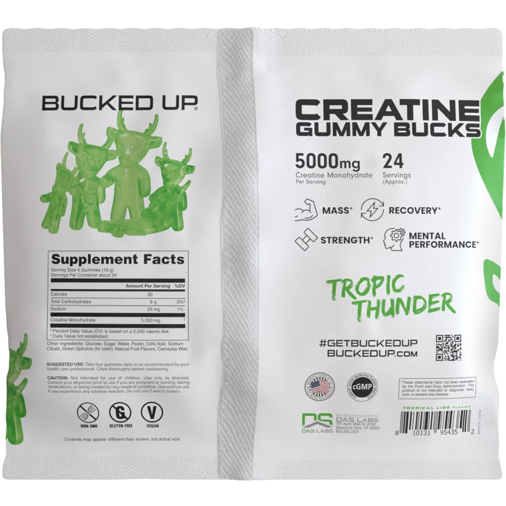 Bucked Up Creatine Gummies Tropic Thunder 24pc pack 2 Bucked Up Creatine Gummies Tropic Thunder 24pc pack - Image 2