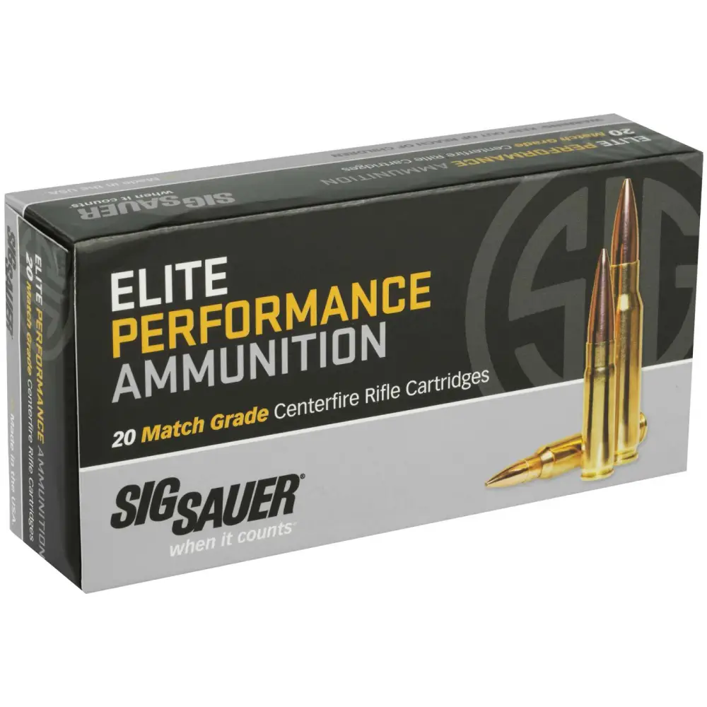 SIG SAUER AMMO 308 WIN 168GR ELITE MATCH GRADE OTM 20RD BOX (10 PER CASE) 1 SIG SAUER AMMO 308 WIN 168GR ELITE MATCH GRADE OTM 20RD BOX (10 PER CASE)
