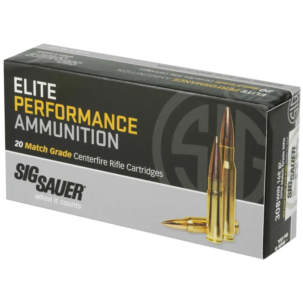 SIG SAUER AMMO 308 WIN 168GR ELITE MATCH GRADE OTM 20RD BOX (10 PER CASE) 2 SIG SAUER AMMO 308 WIN 168GR ELITE MATCH GRADE OTM 20RD BOX (10 PER CASE) - Image 2