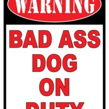 RIVERS EDGE SIGN 12"x17" - "WARNING BAD A** DOG"