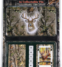 RIVERS EDGE CARDS & DICE TIN - WHITETAIL DEER THEME