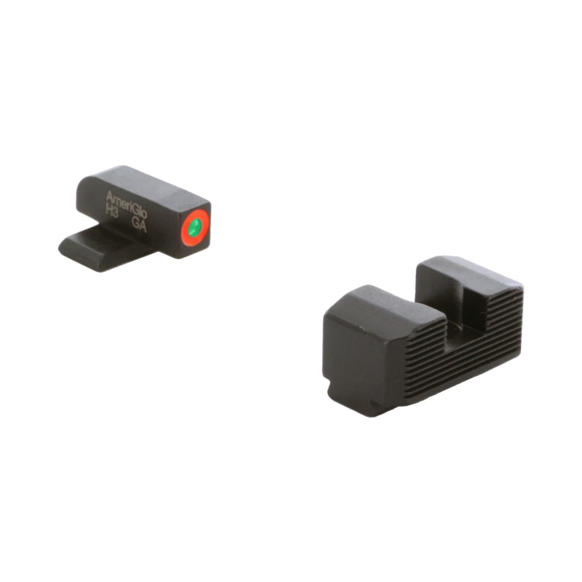 Ameriglo Green Tritium Orange Outline Front Black Serrated Rear Sight Hellcat Standard 1 Ameriglo Green Tritium Orange Outline Front Black Serrated Rear Sight Hellcat Standard