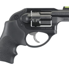 RUGER LCR 38SPL+P MAG REVOLVER BLACK, HOGUE GRIP, FIBER FRONT SIGHT 5RD