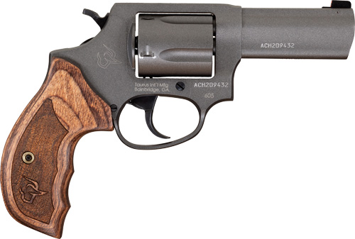 TAURUS 605 357MAG 3" FS - 5-SHOT TUNGSTEN CERAKOTE WOOD 1 TAURUS 605 357MAG 3" FS - 5-SHOT TUNGSTEN CERAKOTE WOOD