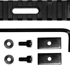GROVTEC RAIL SECTION STOCK AR - 3.8" 9 SLOT ALUMINUM BLACK
