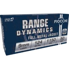 Home 25 Fiocchi Pistol Shooting Dynamics Handgun Ammunition 9mm Luger 124 gr FMJ 1150 fps 1000/Case (20-50/ct Boxes)