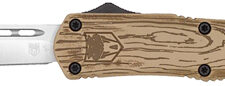 COBRATEC MEDIUM FS3 OTF 3" D2 - WOOD GRAIN CERAKOTE DROP POINT