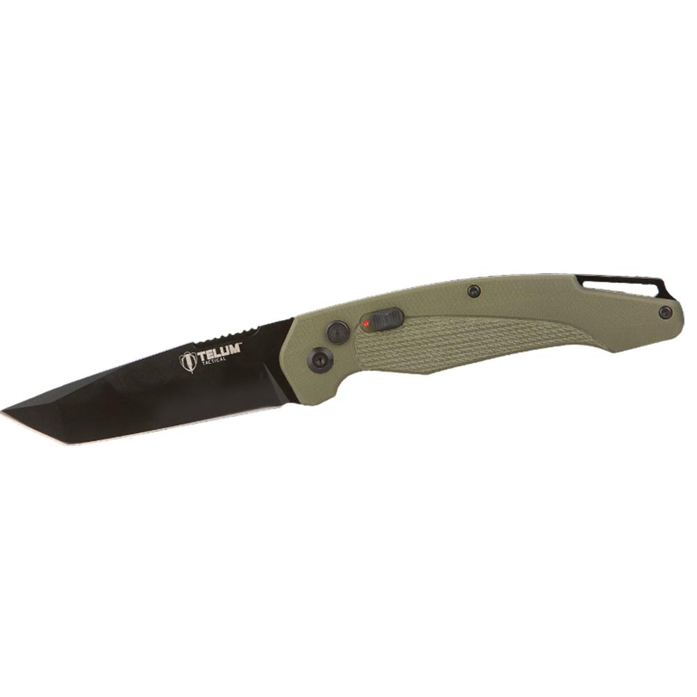 Telum Titan Tactical Automatic Folding Knife 4" Tanto Blade OD Green 1 Telum Titan Tactical Automatic Folding Knife 4" Tanto Blade OD Green