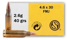 Sellier & Bellot 4.6x30mm Ammunition SB46A 40 Grain Full Metal Jacket 40 Rounds