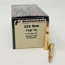Defender 222 Rem Ammunition DEF222HP52 52 Grain Hollow Point 50 Rounds