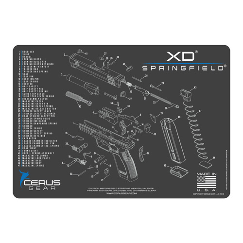 SPRINGFIELD XD SCHEMATIC PROMAT - CHARCOAL GRAY/CERUS BLUE 1 SPRINGFIELD XD SCHEMATIC PROMAT - CHARCOAL GRAY/CERUS BLUE