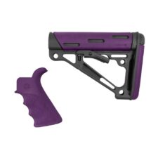 Home 25 Hogue AR-15/M16 Kit Overmolded Beavertail Grip and Collapsible Buttstock for Mil-Spec Buffer Tube Purple