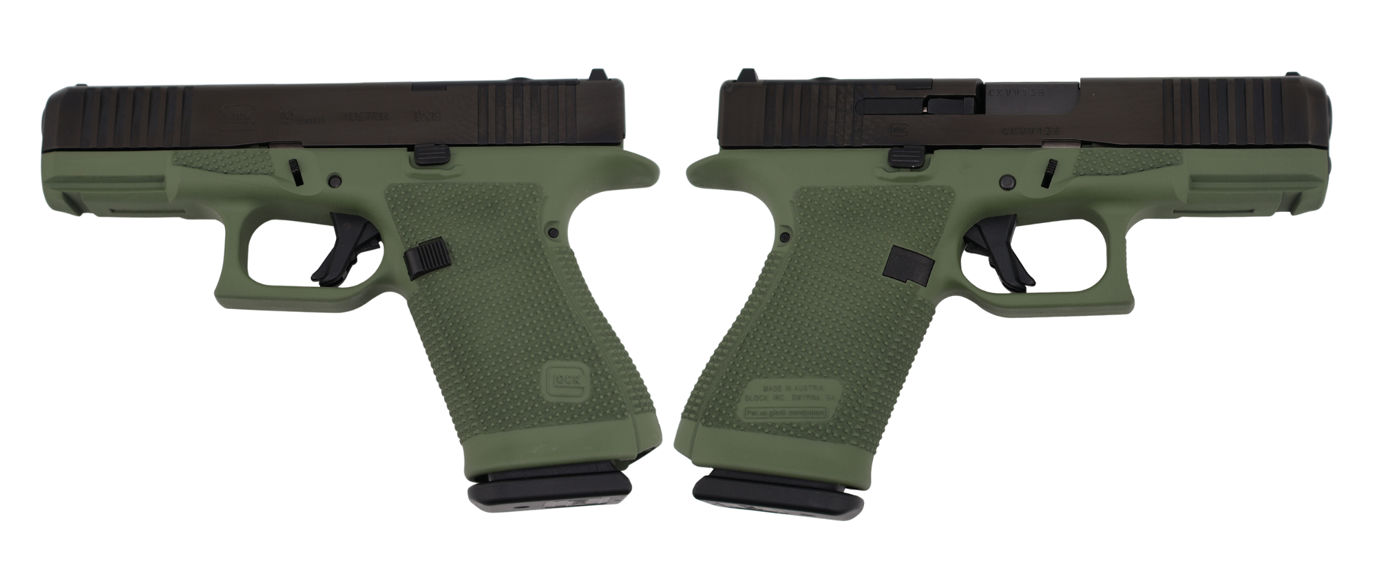 GLOCK 19 GEN6 ORS 9MM PISTOL OD GREEN 4" FXD COMM 3-15RD MAGS - Glock