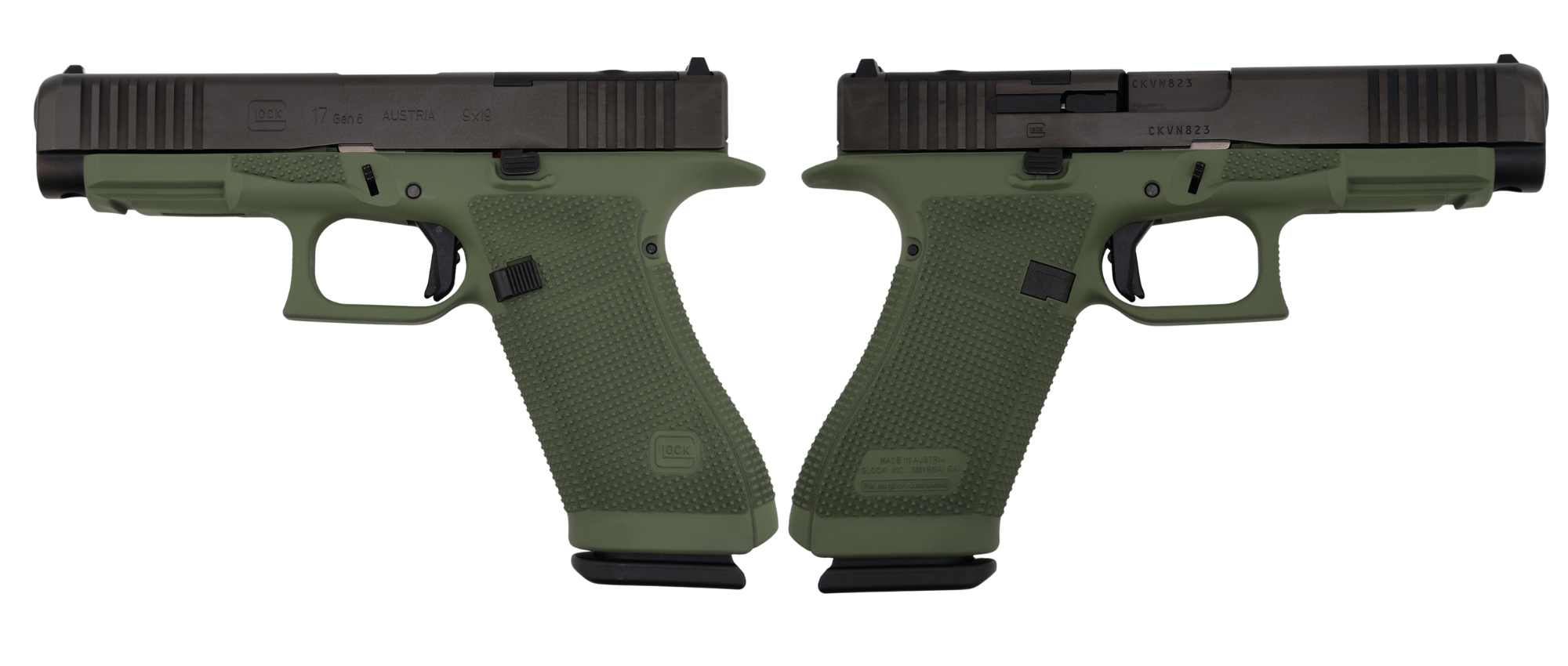 GLOCK 17 GEN6 ORS 9MM PISTOL OD GREEN 4.49" FXD COMM 3-17RD MAGS - Glock